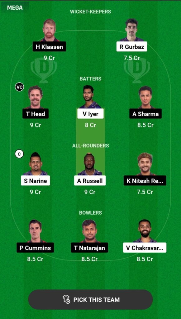 KKR vs SRH Dream11 Prediction 2024 Qualifier 1 on 21 May 2024: IPL 2024 Fantasy Cricket Tips, Playing XI, Pitch Report & Injury Updates 10 KKR vs SRH Dream11 Prediction 2024 Qualifier 1 on 21 May 2024: IPL 2024 Fantasy Cricket Tips, Playing XI, Pitch Report & Injury Updates